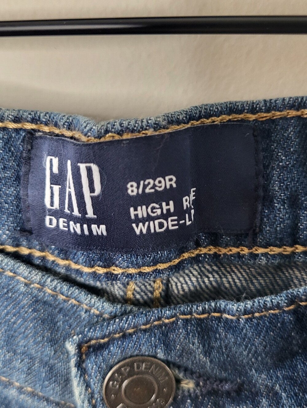 GAP Womens High Rise Wide Leg NWT New Blue Jeans Size 8 29R - Picture 4 of 6